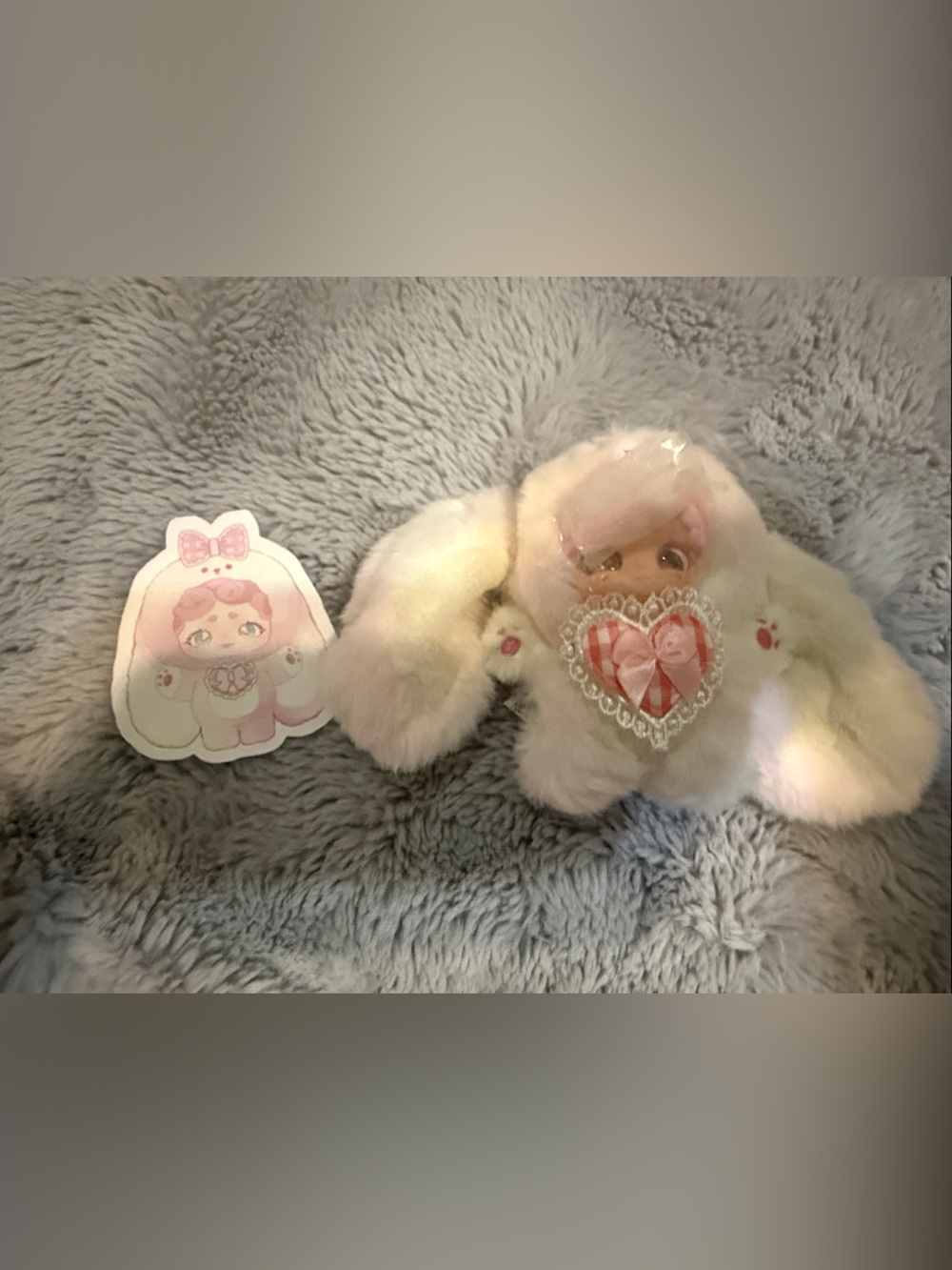 Plush Bunny Hair Clip with Pink Heart Accent - Kids Toys